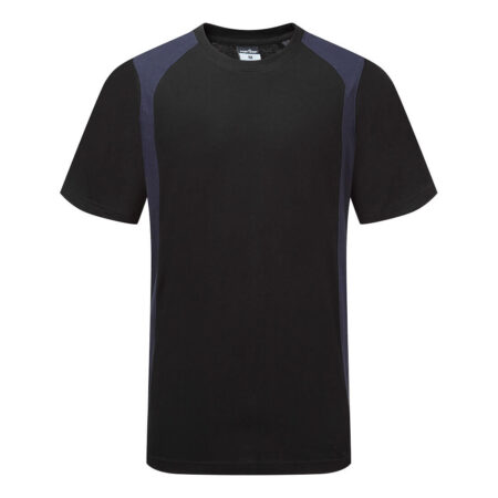 CD811 - WX2 Leichtes Baumwoll-T-Shirt S/S Schwarz/Marine Groß