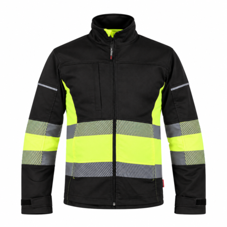 BAX-J BY Warnschut Solftshell Jacke Gelb/Schwarz
