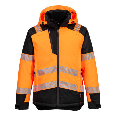 T160 - PW3 Hi-Vis Winterjacke Orange/Schwarz